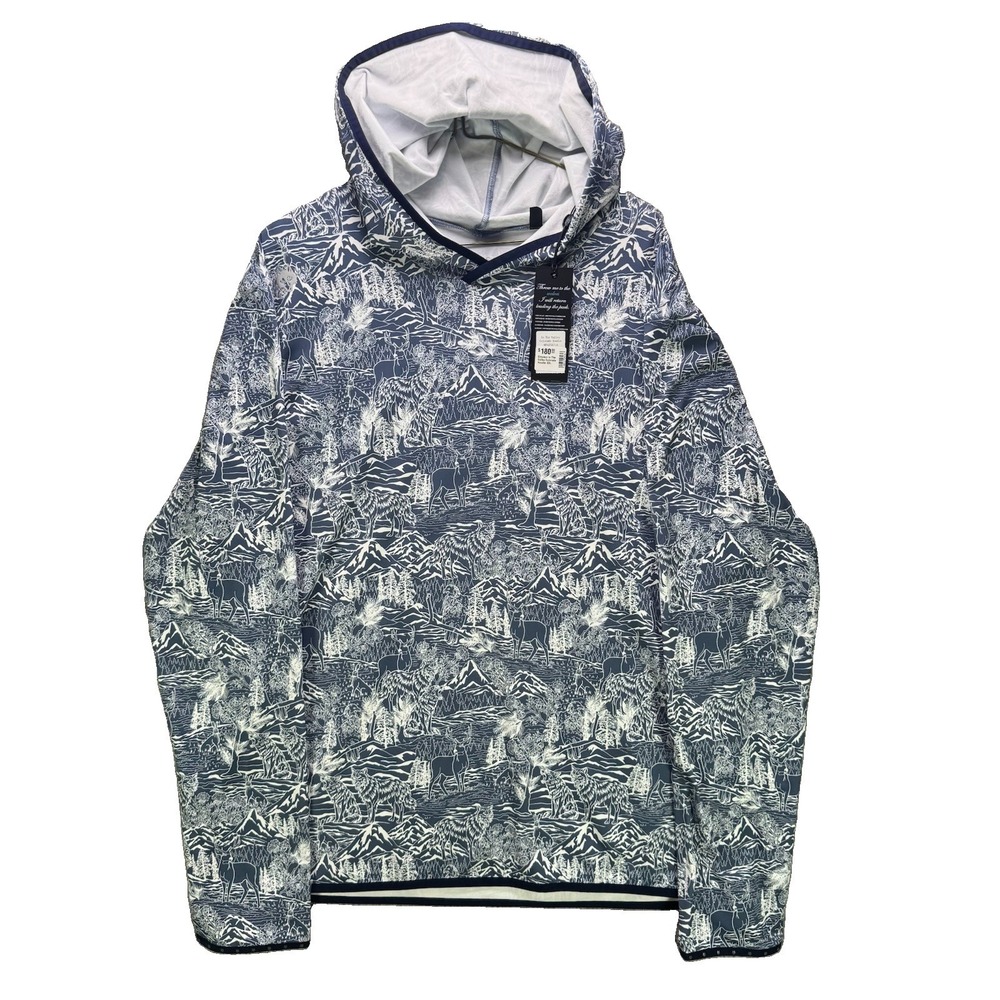 Greyson Colorado Hoodie Mens 2XL Blue In The Valley AOP Lightweight NWT $180